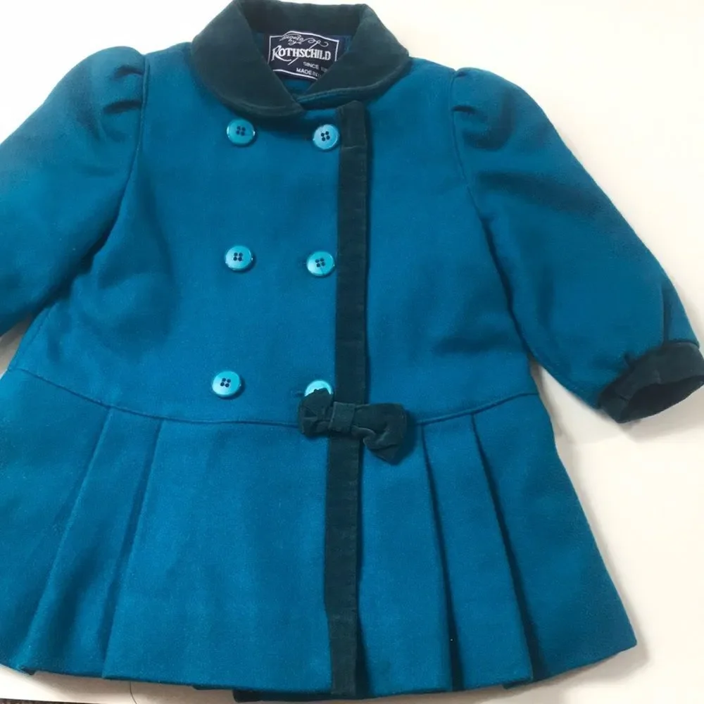 Rothschild VTG ILGWU Girl blue Peat Coat Jacket Size 2T Tailored by Rothschild